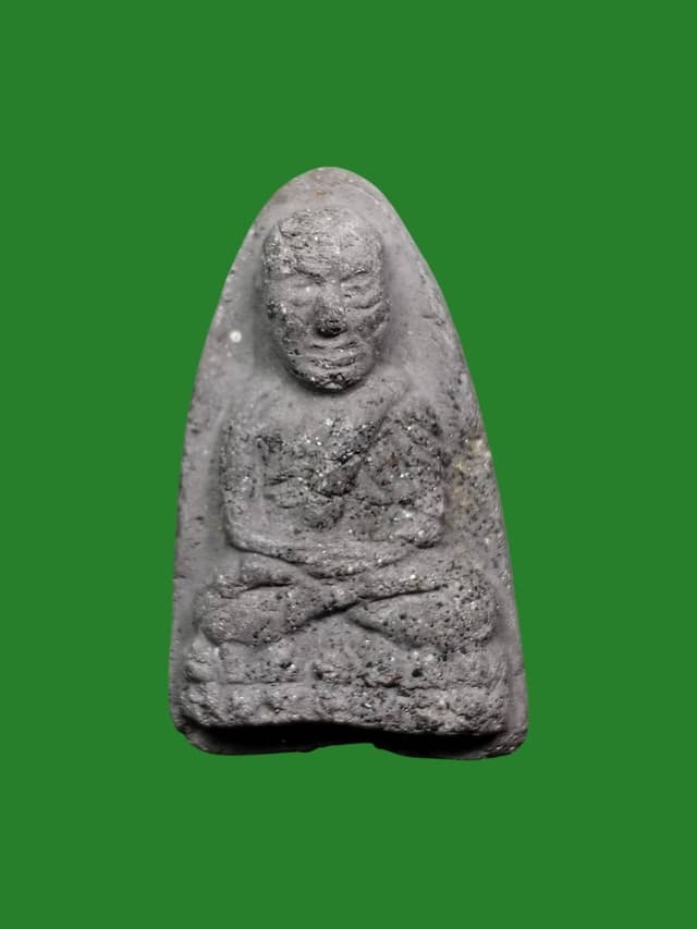 Luang Pu Tuad Wan Powder Large Mold Silver-Mounted Amulet — Luang Pu Ton, Wat Sri Aphai Wan, Loei Province, Rare Collector's Edition