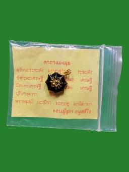 Spider Web Wealth-Catching Coin Luang Pu Supha B.E. 2547 Gold Leaf Glazed Wat Silsupharam Phuket — รูปที่ 3