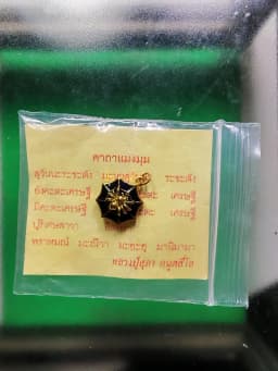 Spider Web Wealth-Catching Coin Luang Pu Supha B.E. 2547 Gold Leaf Glazed Wat Silsupharam Phuket — รูปที่ 4