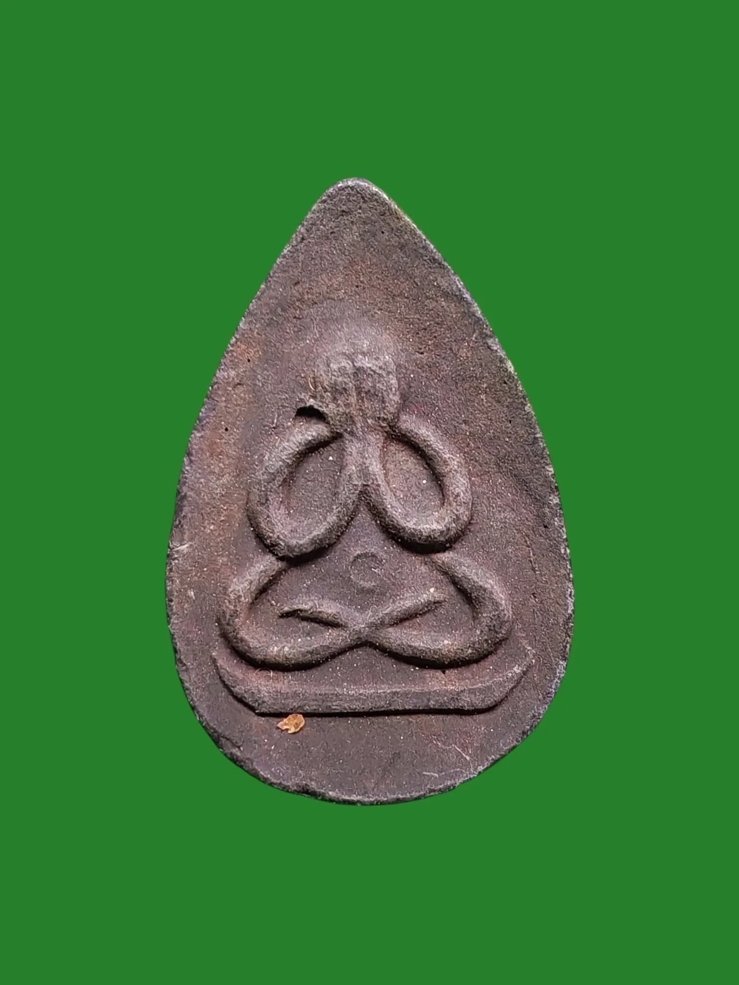 Phra Pid Ta Song Na (Two-Faced Closed Eyes Buddha) Luang Pho Lee, Wat Asokarama, B.E. 2502, Lan Leaf Powder