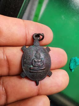Turtle Amulet Coin Luang Pu Liu Wat Rai Taeng Thong 84th Birthday B.E. 2535 Holy Water Soaked — รูปที่ 4