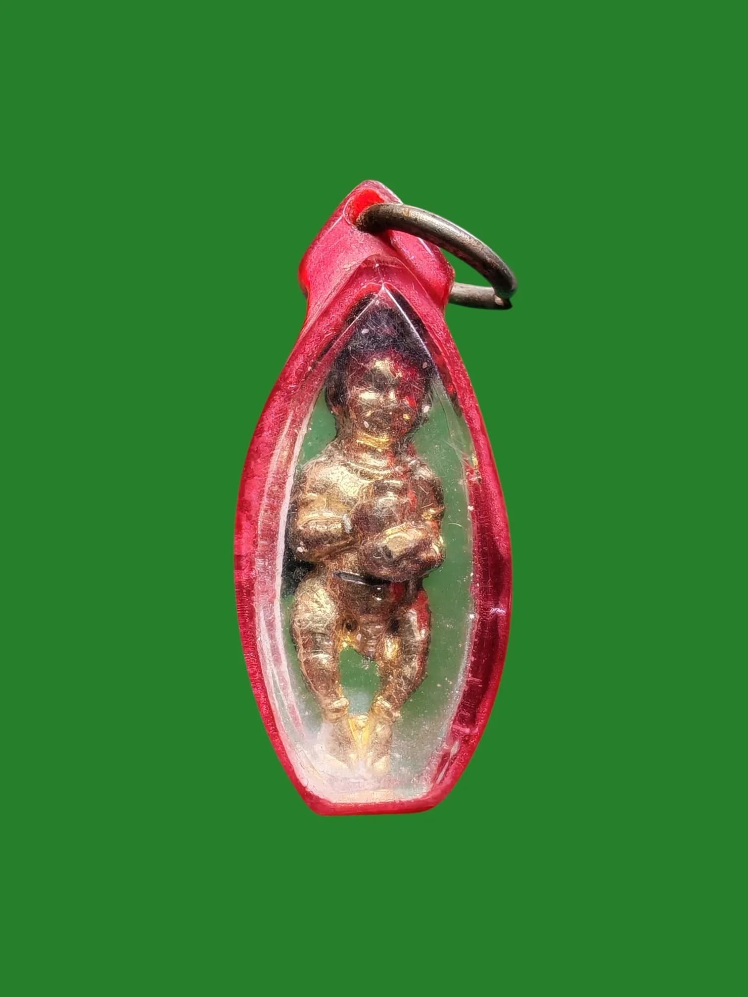 Kumarn Thong Amulet by Luang Pho Kuay, Wat Khositaram, B.E. 2521, Gilded Metal