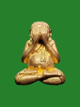 Pid Ta Phok Throp Amulet by Luang Pho Naem, Wat Khao Noi, Nakhon Sawan, Brass — รูปที่ 1