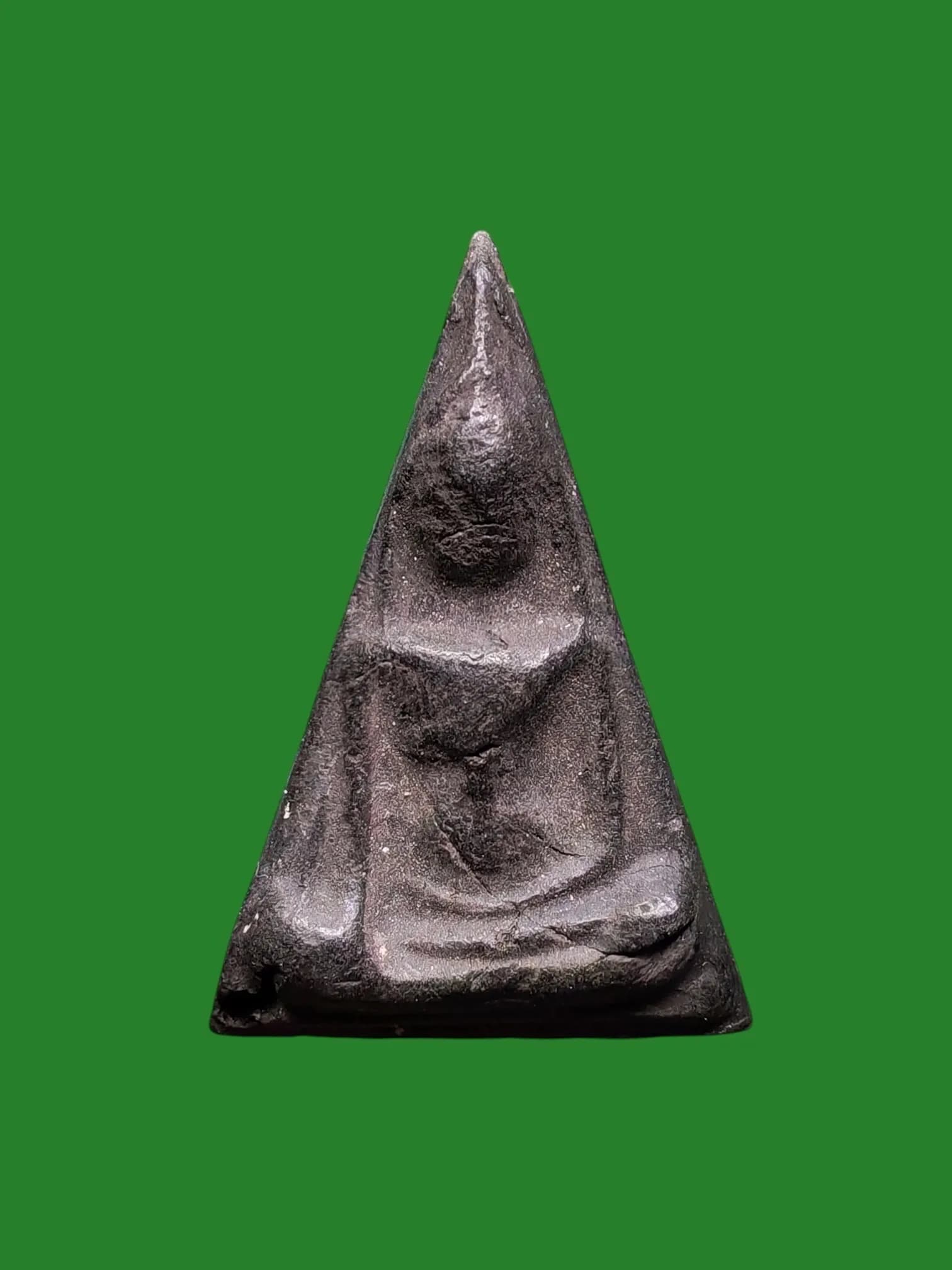 Phra Nang Phaya by Luang Pu Thiem, Wat Ksattradhiraj, B.E. 2519, Powdered Amulet with Cloth Pattern Back