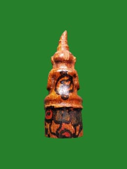 Red Eye Gnaeng Carved Wood Amulet by Luang Pho Anek Wat Predaramaram Nakhon Pathom B.E. 2569 — รูปที่ 3