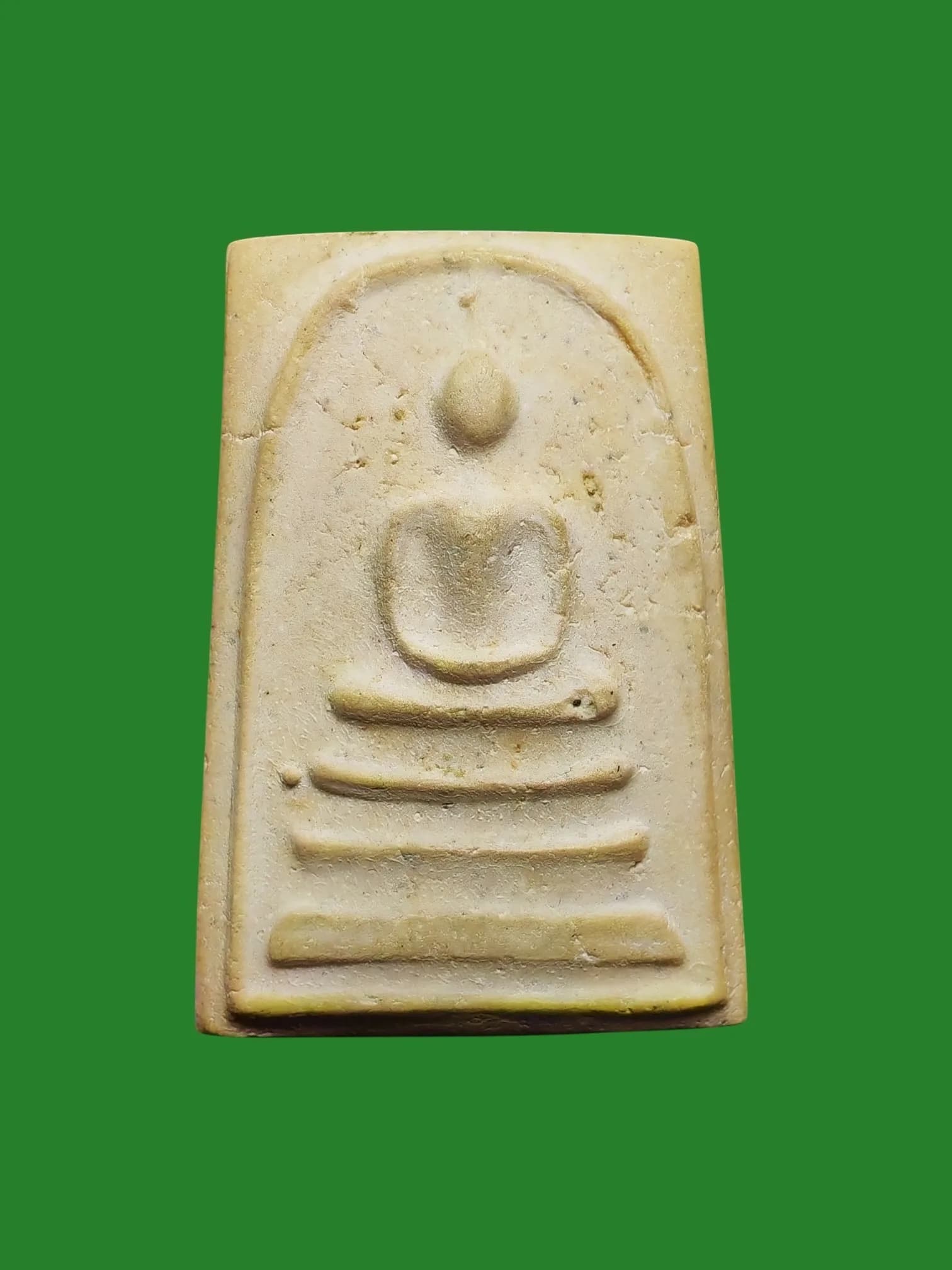 Phra Somdej 100 Years Wat Rakhang B.E. 2515 Round Arms Chest Amulet Yellow Zone Material