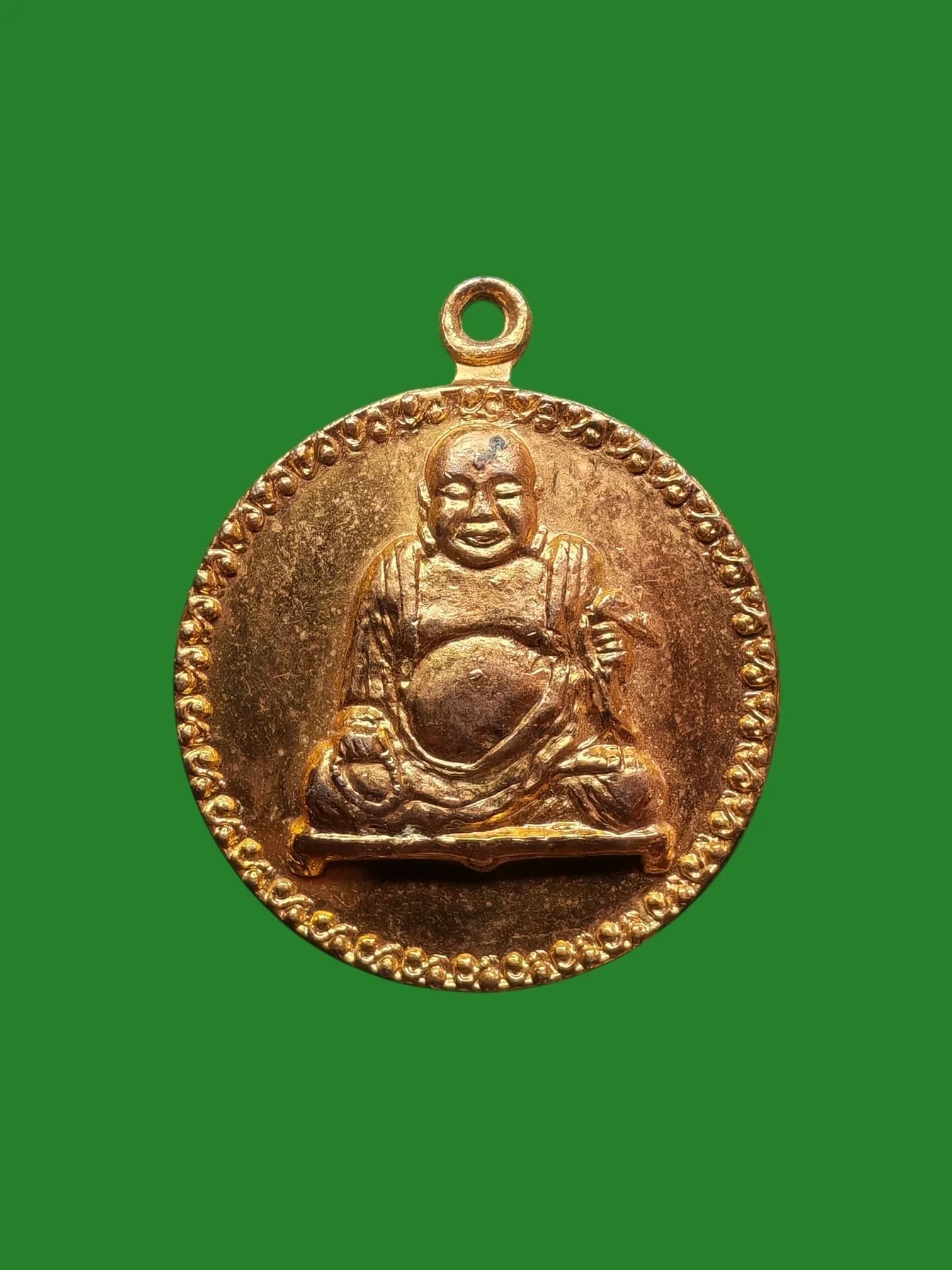 Phra Sri Ariya Methai Coin from Wat Bodhi Maen - Copper with Gold Plating