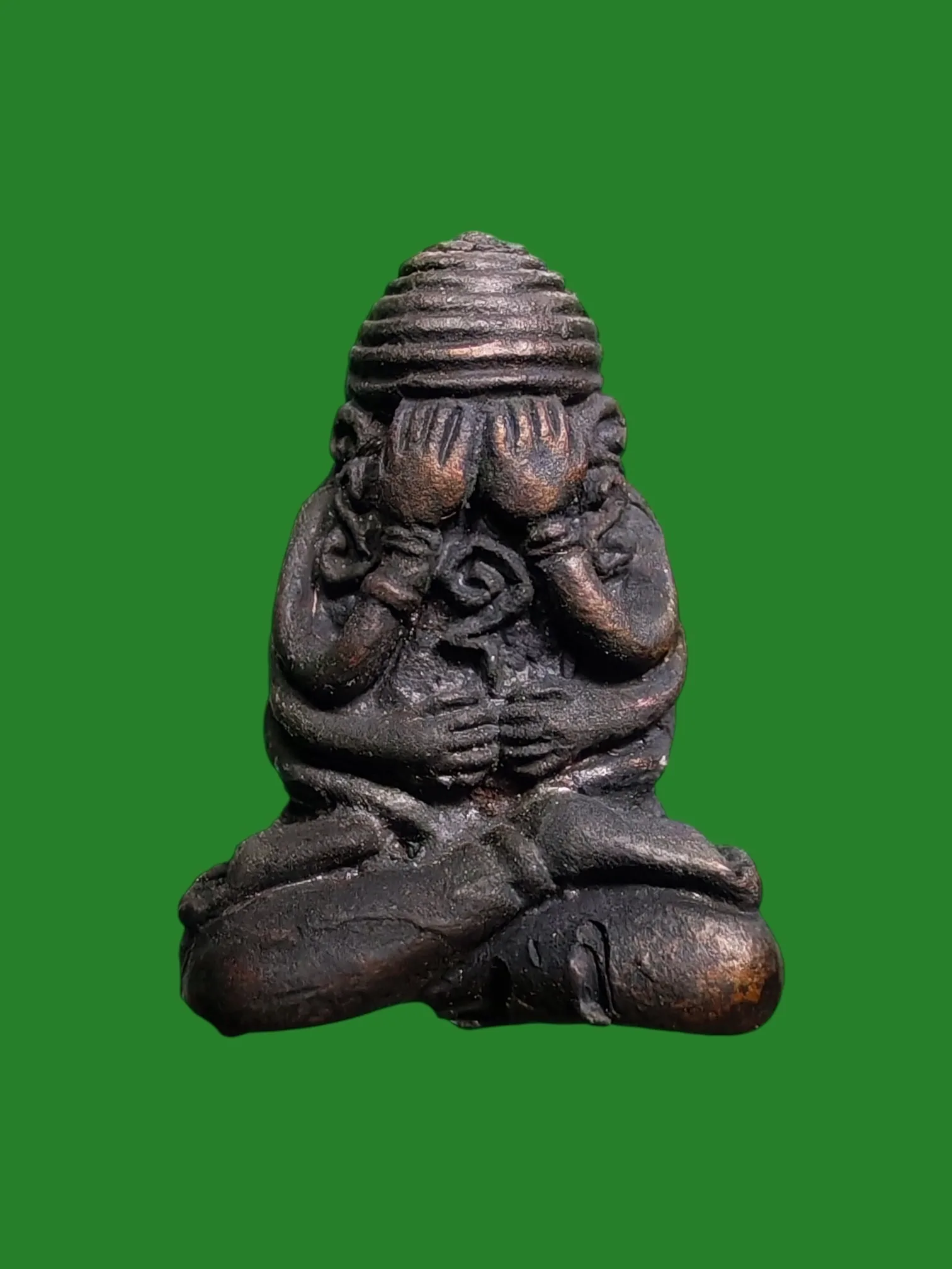 Phra Pid Ta Yant Yuang First Edition by Luang Pho Yik Wat Nong Chok B.E. 2534 Black Copper