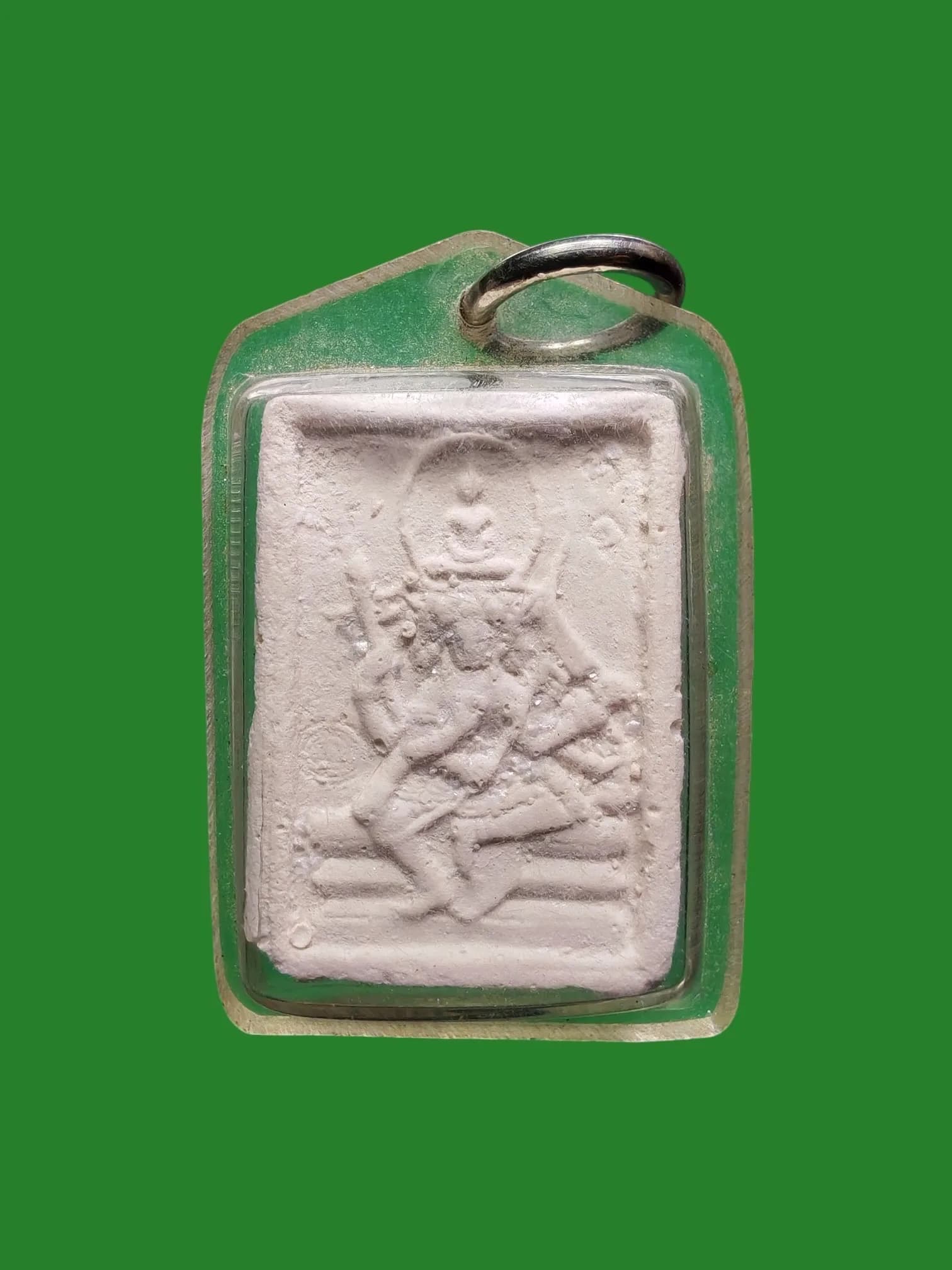 Phra Nueang Prom Powder Amulet, Small Stamp, Luang Ta Ma, Wat Tham Mueang Na, Tak, Mixed with Luang Pu Du Powder