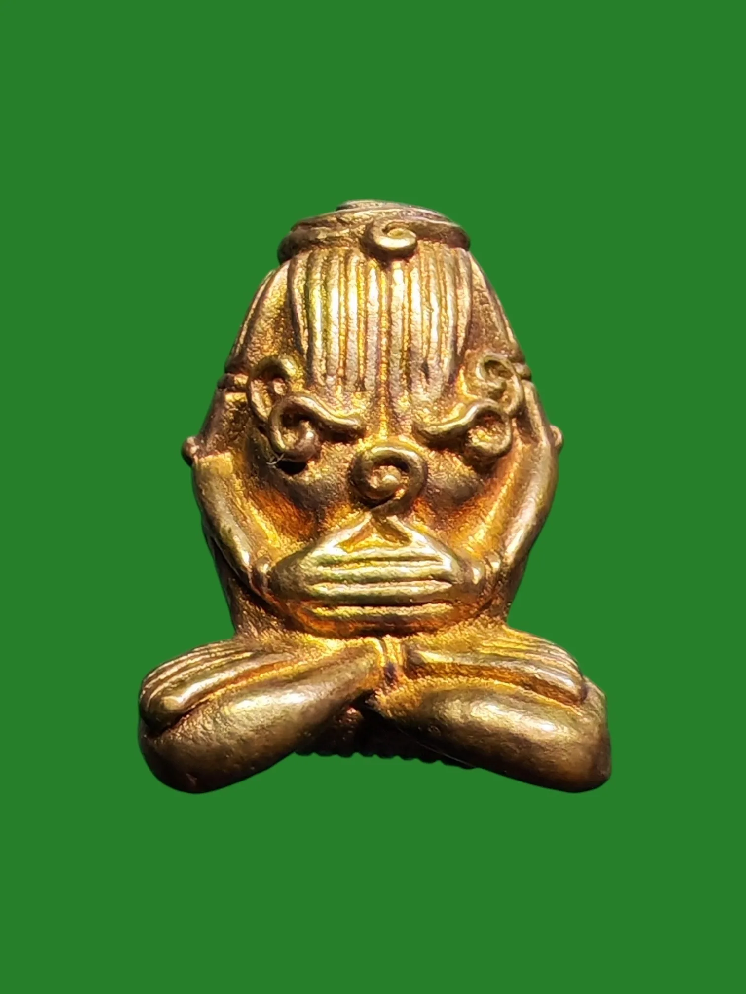 Pid Tamaha Ud Luang Pu Prommma Khemcharoen Prom Siam B.E. 2536 Brass-Gold Amulet