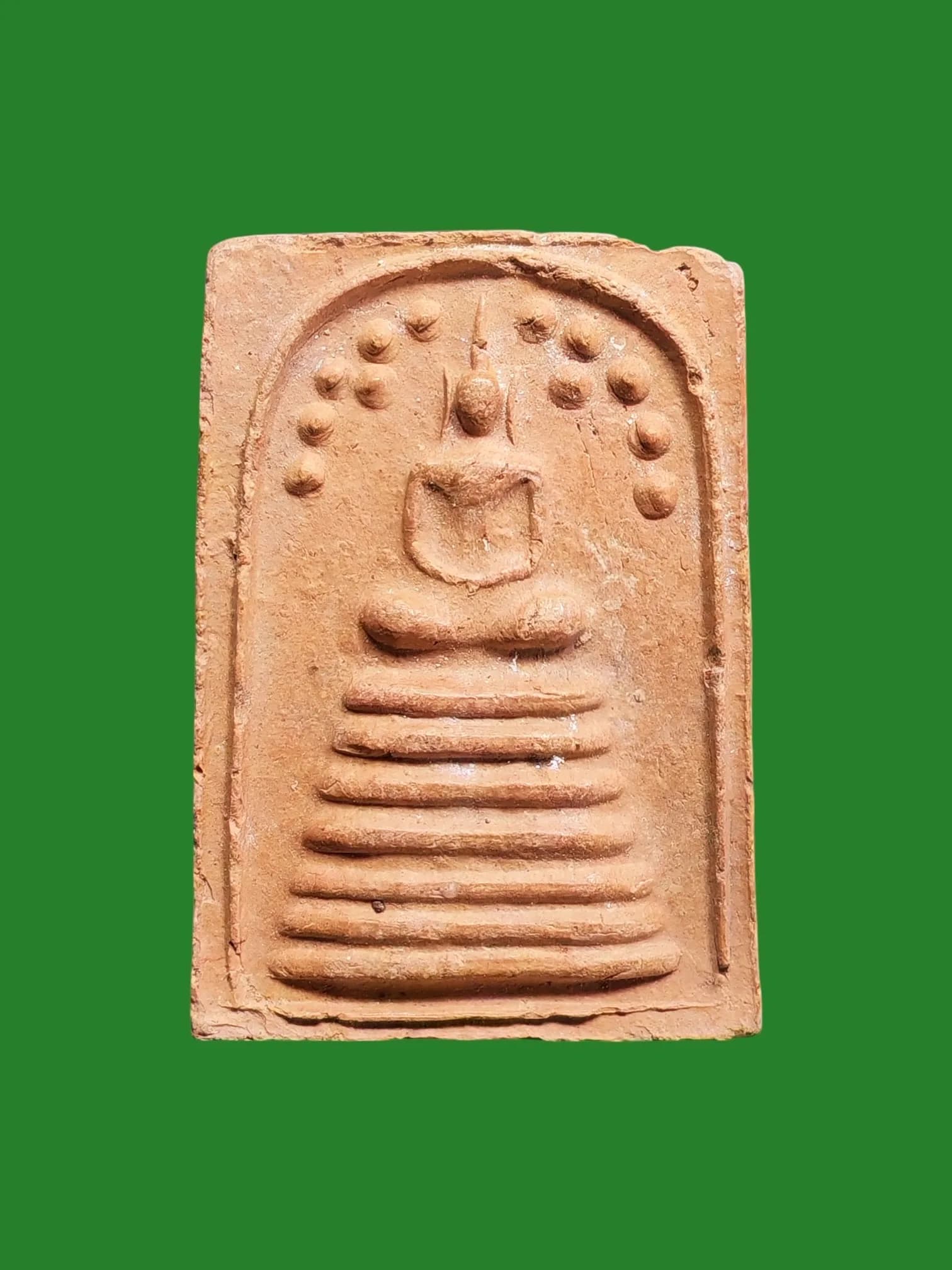 Phra Somdej Prok Bodhi 7-Tier Earthenware Amulet, Wat Tha Thong, Suphan Buri, B.E. 2518, Blessed by Luang Pho Kuay