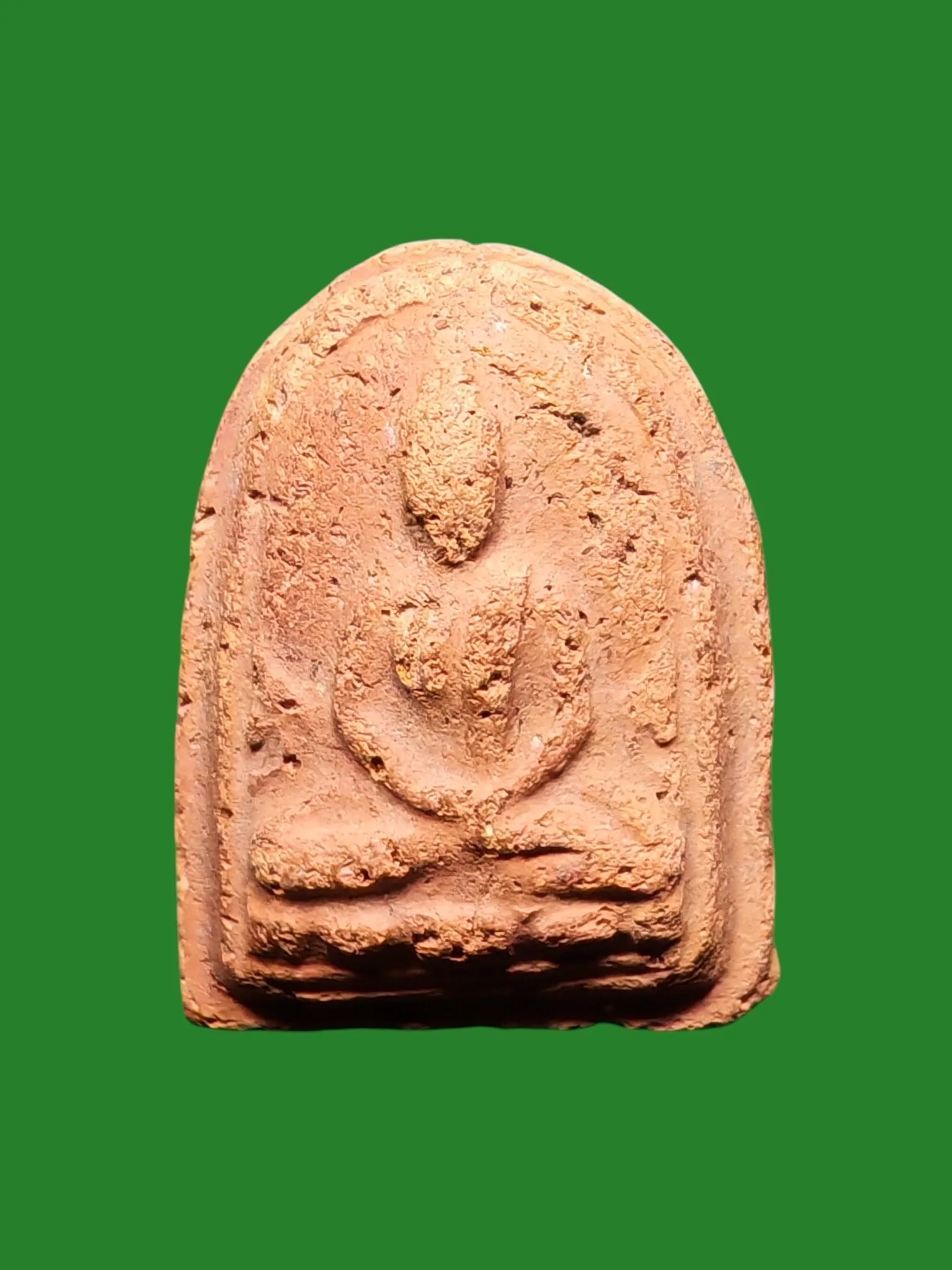 Lem Mue Hand-Pressed Earthenware Amulet B.E. 2474 by Luang Pho Mue, Wat Chakravadi Rajawas