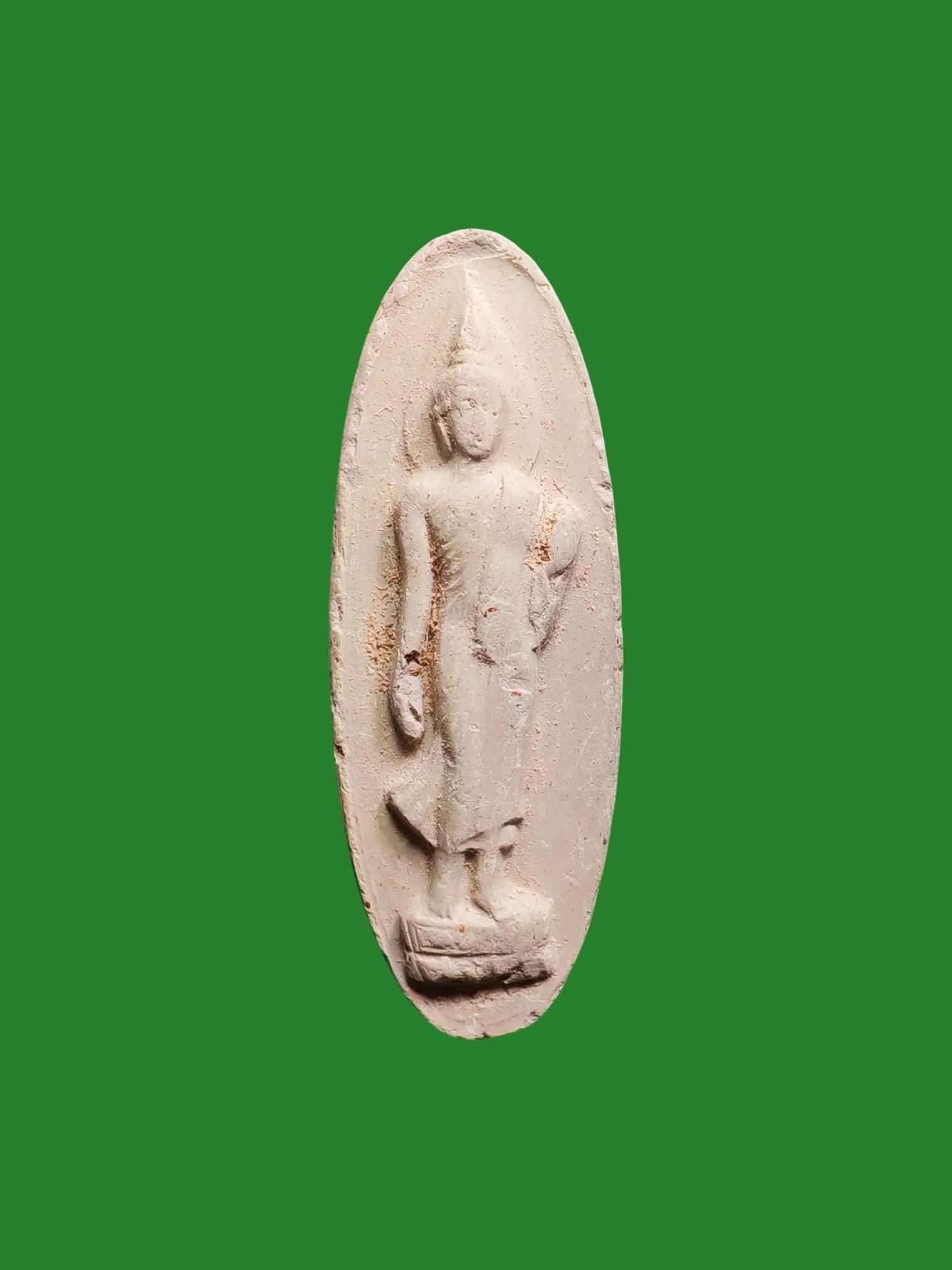Buddha 25 Centuries B.E. 2500 White Tone Clay Amulet